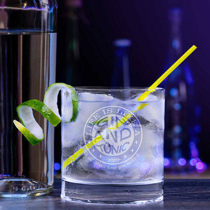 SEO. 2er Set Montana GIN - Gläser "Life is like a Gin and Tonic & Let the fun beGin" - Linkreich