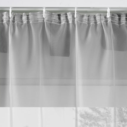 2er Pack Vorhänge Schlaufen HxB 255x140 cm Grau Uni Transparent Voile Kräuselband Schlaufenschals 202076-2