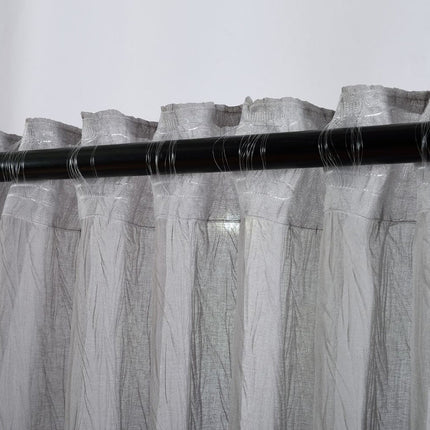 2er Set Gardinen Crushed Leinen Optik  Transparent verdeckte Schlaufen Universalband 204752