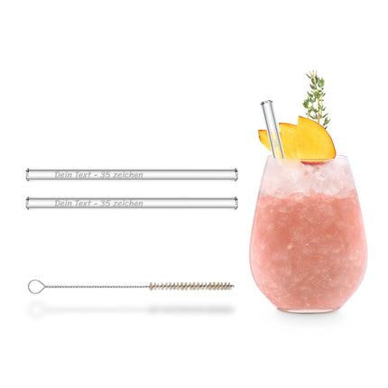 2x 15cm (Gerade) Glasstrohhalme mit persönlicher Gravur (Glastrinkhalme) kaufen bei Linkreich – Jetzt entdecken!