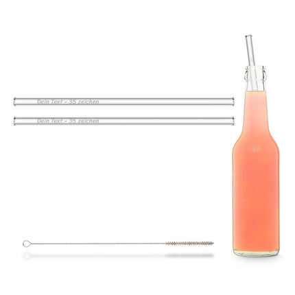 2x 27cm (Gerade) Glasstrohhalme mit persönlicher Gravur (Glastrinkhalme) kaufen bei Linkreich – Jetzt entdecken!