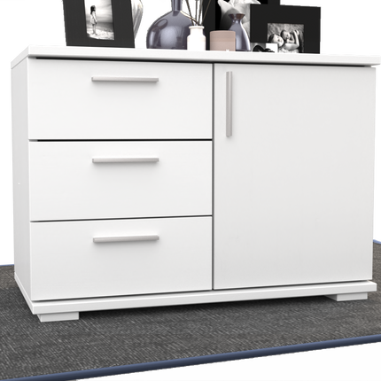 Nobis Kommode Bio Kiefer Massivholz 1-türig mit 3 Schubladen - 57 cm