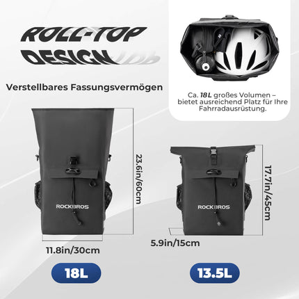 3 in 1 Wasserdicht Gepäckträgertasche Rucksack Umhängetasche 18L (Fahrradtaschen) kaufen bei Linkreich – Jetzt entdecken!