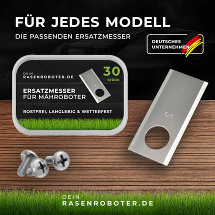 30 Edelstahl Ersatzmesser- Klingen  für Scheppach RoboCut XL600