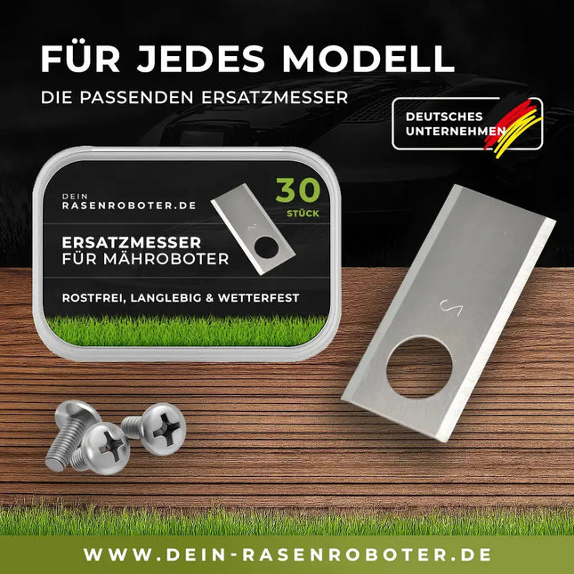 30x Edelstahl Ersatzklingen für Worx Landroid L800 (WR148E)