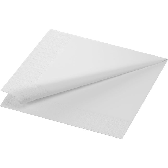 Zellstoff Servietten 40x40 cm, 2-lagig, 1/4-Falz, weiß | Packung (300 Servietten)