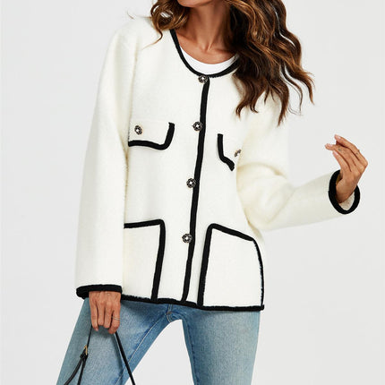 Relaxed Boucle Jacket In Cream White