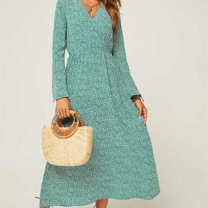 Floral Maxi Summer Dress In Mint Green