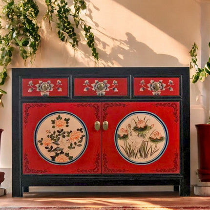 Vintage Asia Chinesische Kommode Sideboard Schrank "RedMagic" - Art. 33082-9