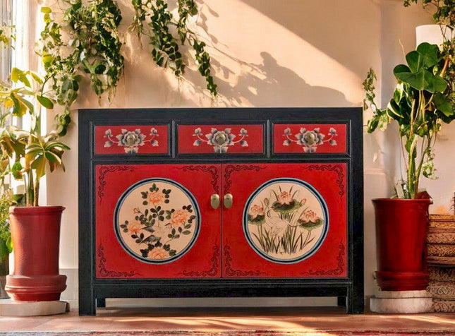 Vintage Asia Chinesische Kommode Sideboard Schrank "RedMagic" - Art. 33082-9
