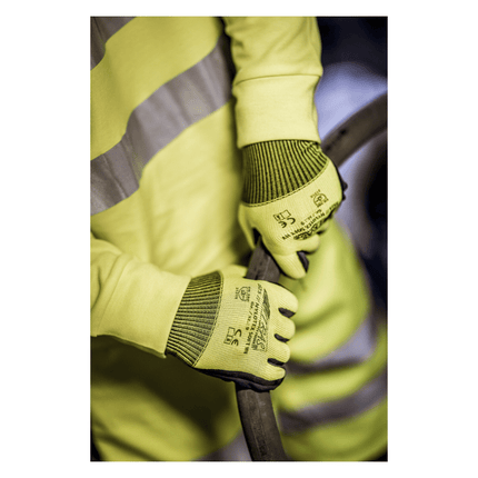 NITRAS NYLOTEX SOFT HV Nylonhandschuhe, neongelb, teilbeschichtet