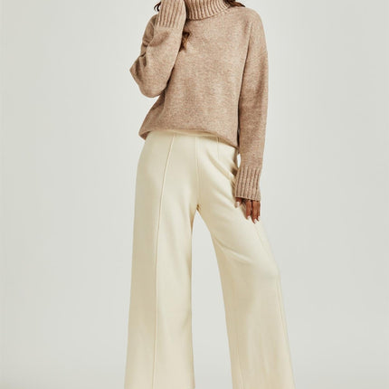 Jumper Top With High Neck In Cream