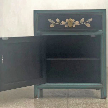 Vintage Asia Chinesisches Nachtkästchen Nachttisch "Oceanflowers" - Art. 35191-6