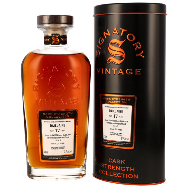 Dailuaine 17 2008/2025 - Signatory Vintage Cask Strength Collection - First Fill Oloroso Sherry Butt #3