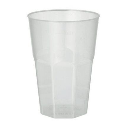 Starpak Mehrweg Plastikbecher für Caipirinha PP 0,3 l Ø 8 cm· 11 cm transluzent unzerbrechlich | Schrumpffolie (30 Stück)