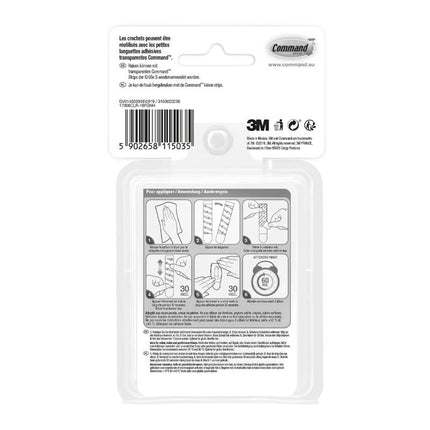 Command™ Mini-Haken, transparent, mit transparenten Strips, 17006CLRFGN | Packung (1 Stück)