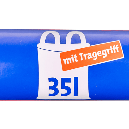 SEO. 35L Müllbeutel mit Tragegriff - Transparent - Reißfest & Flüssigkeitsdicht - 1 Linkreich