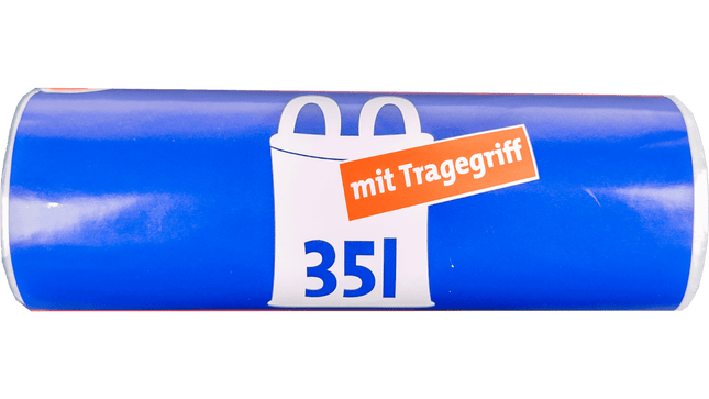 SEO. 35L Müllbeutel mit Tragegriff - Transparent - Reißfest & Flüssigkeitsdicht - 1 Linkreich