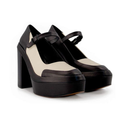 Pumps Juna aus schwarzem Leder