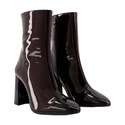 Stiefeletten Donna - Carel - Lackleder - Braun/Schwarz