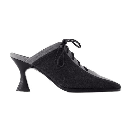 Korsettsandalen - Carel - Leinwand - Schwarz