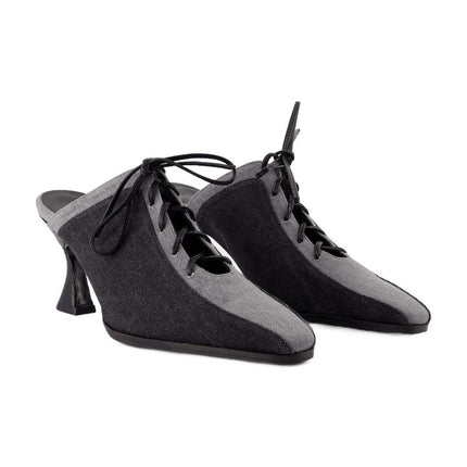 Korsettsandalen - Carel - Leinwand - Schwarz