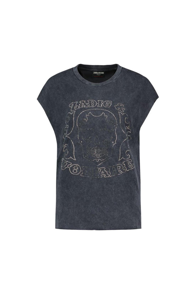 Cloe Hc Skull Strass T-Shirt - Zadig & Voltaire - Baumwolle - Schwarz