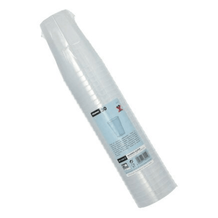 Starpak Mehrweg Plastikbecher für Caipirinha PP 0,3 l Ø 8 cm· 11 cm transluzent unzerbrechlich | Schrumpffolie (30 Stück)