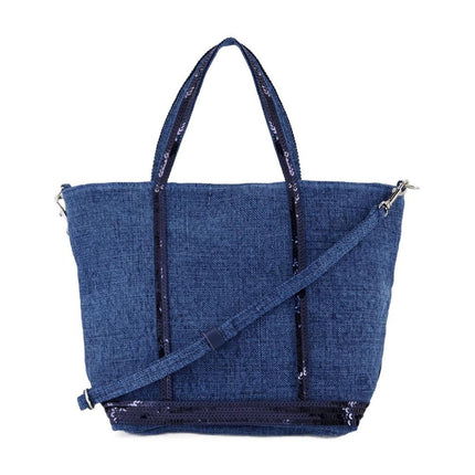 Cabas-Schultertasche S - Vanessa Bruno - Leinen - Blau