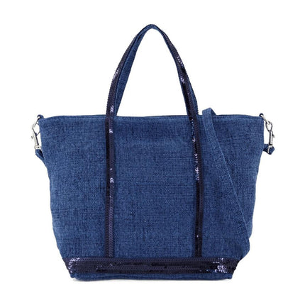 Cabas-Schultertasche S - Vanessa Bruno - Leinen - Blau