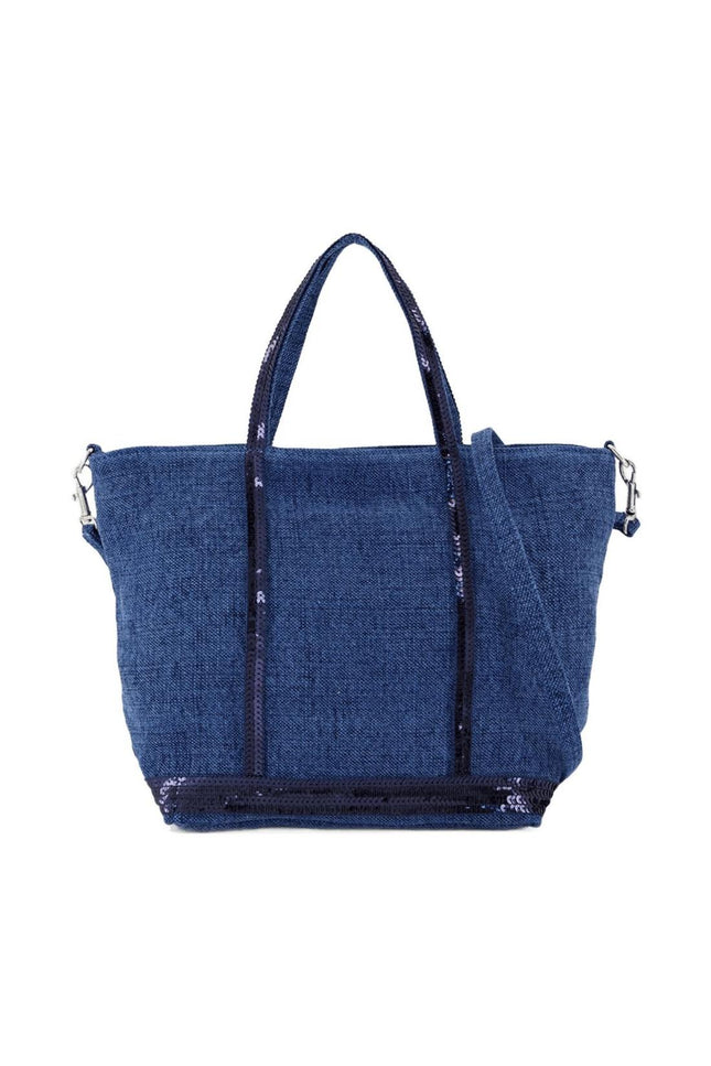Cabas-Schultertasche S - Vanessa Bruno - Leinen - Blau