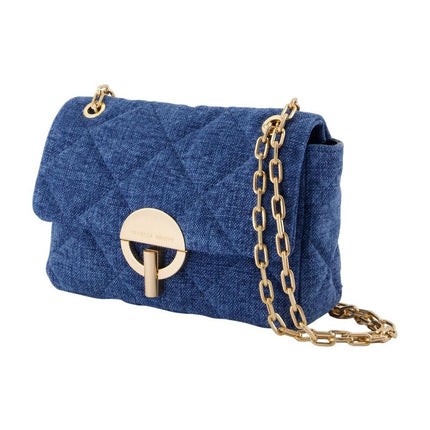 Moon Medium Schultertasche - Vanessa Bruno - Leinen - Blau