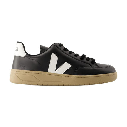 Sneakers V-12 - Veja - Leder - Schwarz/Weiß