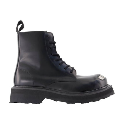 New Kenzo Smile Lace Up Boots - Kenzo - Leder - Schwarz