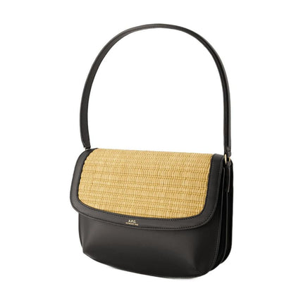 Sarah Schultertasche - A.P.C. - Leder - Schwarz