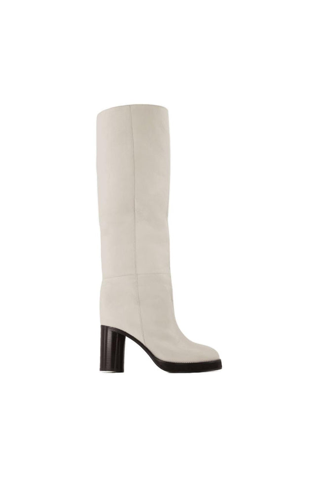 Stiefel Leila aus weißem Leder