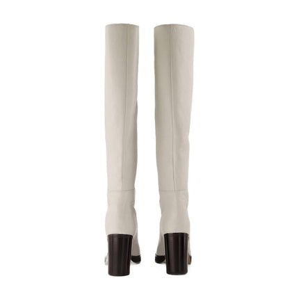 Stiefel Leila aus weißem Leder