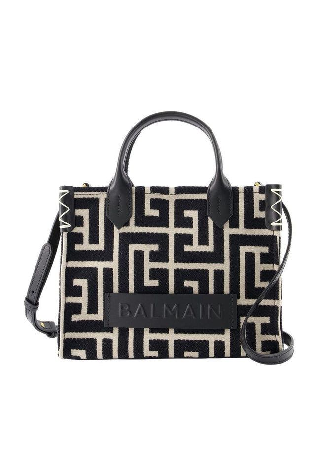 Einkaufstasche B-Army Small - Balmain - Baumwolle - Elfenbein/Schwarz