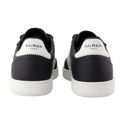 Swan Sneakers - Balmain - Leder - Schwarz/Weiß