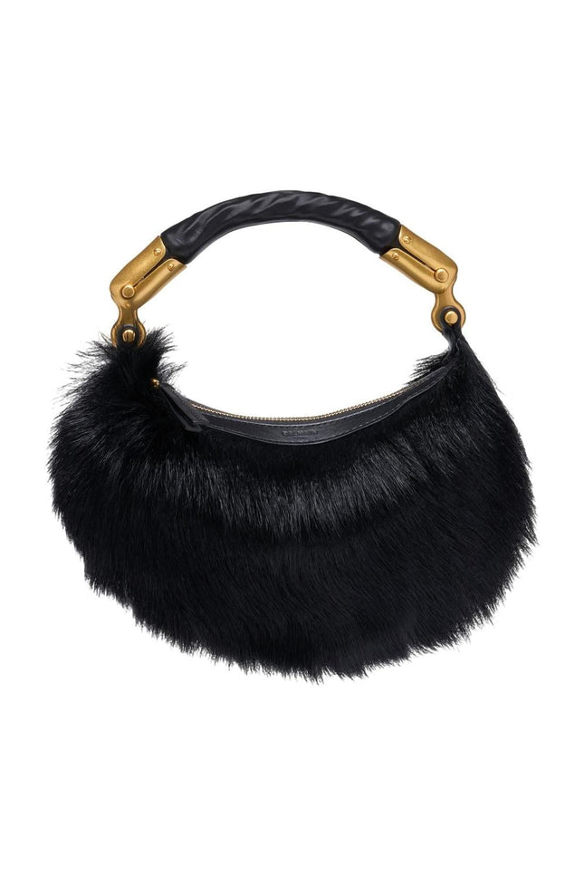 Handtasche Ebene Mini - Balmain - Pelz - Schwarz