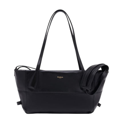 Schultertasche Track Zip Small - Balmain - Leder - Schwarz