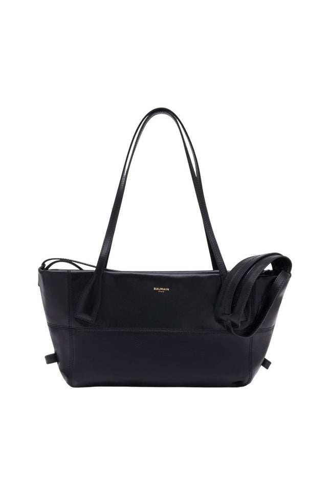 Schultertasche Track Zip Small - Balmain - Leder - Schwarz