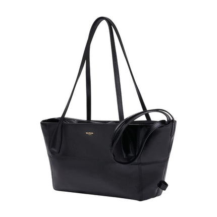 Schultertasche Track Zip Small - Balmain - Leder - Schwarz