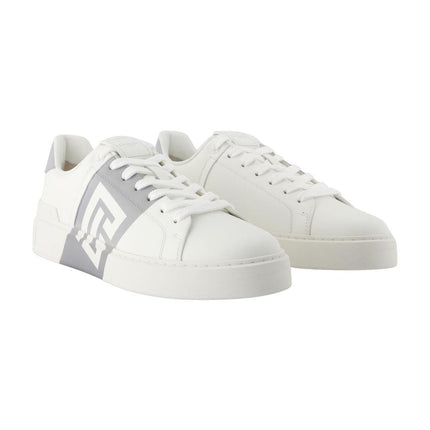 Sneakers B-Court - Balmain - Leder - Weiß/Grau
