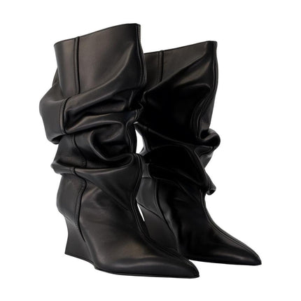 Wedge Stiefeletten - Balmain - Leder - Schwarz