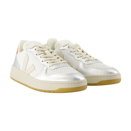Sneakers V-10 - Veja - Leder - Silber