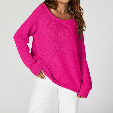 Comfy Jumper Top In Magenta