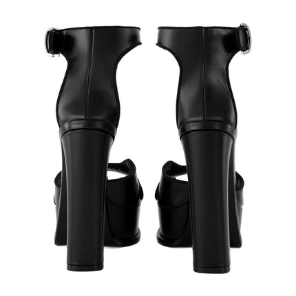 Pumps aus Leder Schwarz / Silber