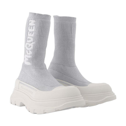 Tread Slick Sneakers aus silbernem &amp; weißem Canvas