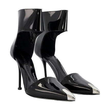 Sandals aus schwarzem und silberfarbenem Leder